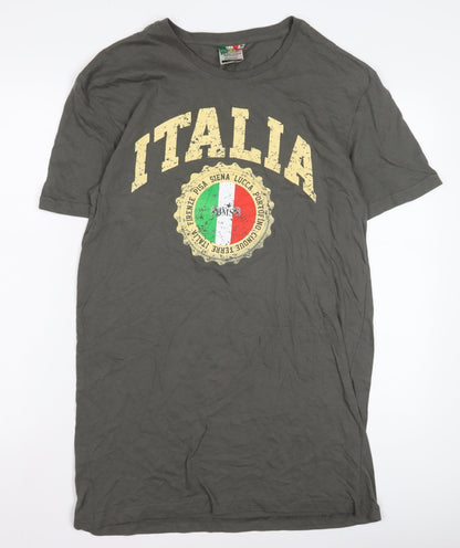 Zeus Men's XL Grey Italian Graphic T-Shirt
