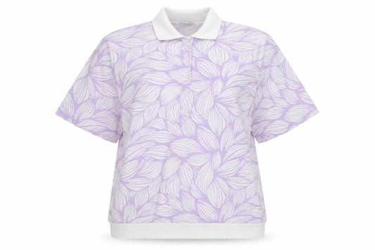 One Up Golf Unisex Purple Floral Polo Shirt XL