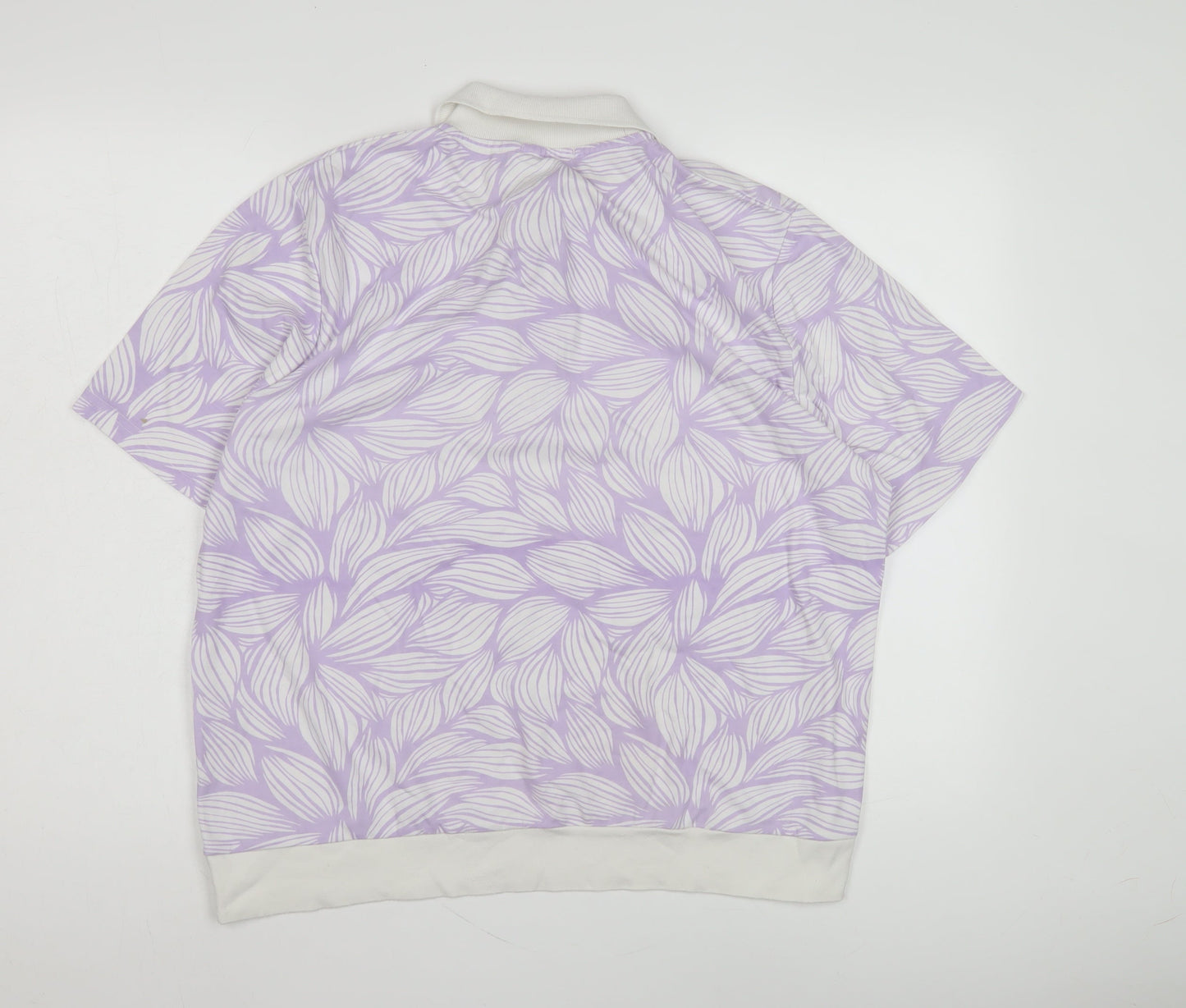 One Up Golf Unisex Purple Floral Polo Shirt XL
