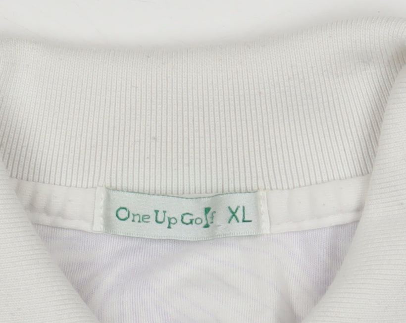 One Up Golf Unisex Purple Floral Polo Shirt XL