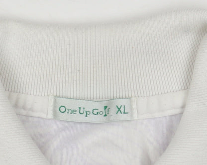 One Up Golf Unisex Purple Floral Polo Shirt XL