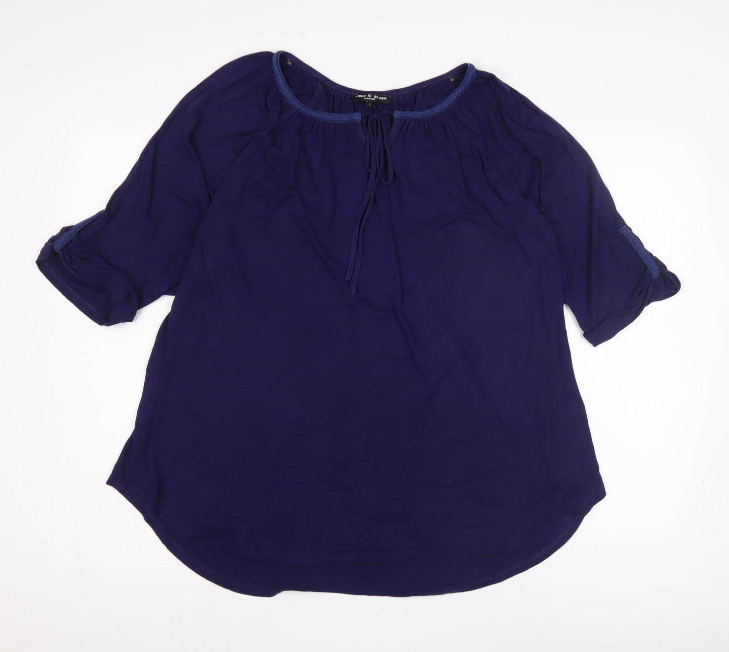 Womens UK Size S Cable & Gauge Blue Tunic Blouse