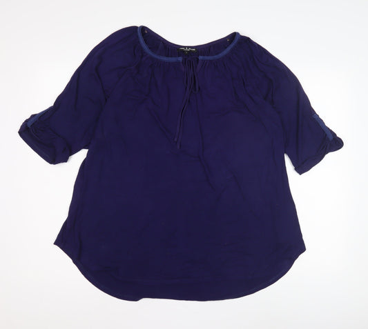 Womens UK Size S Cable & Gauge Blue Tunic Blouse
