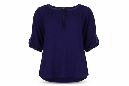 Womens UK Size S Cable & Gauge Blue Tunic Blouse