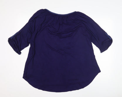 Womens UK Size S Cable & Gauge Blue Tunic Blouse