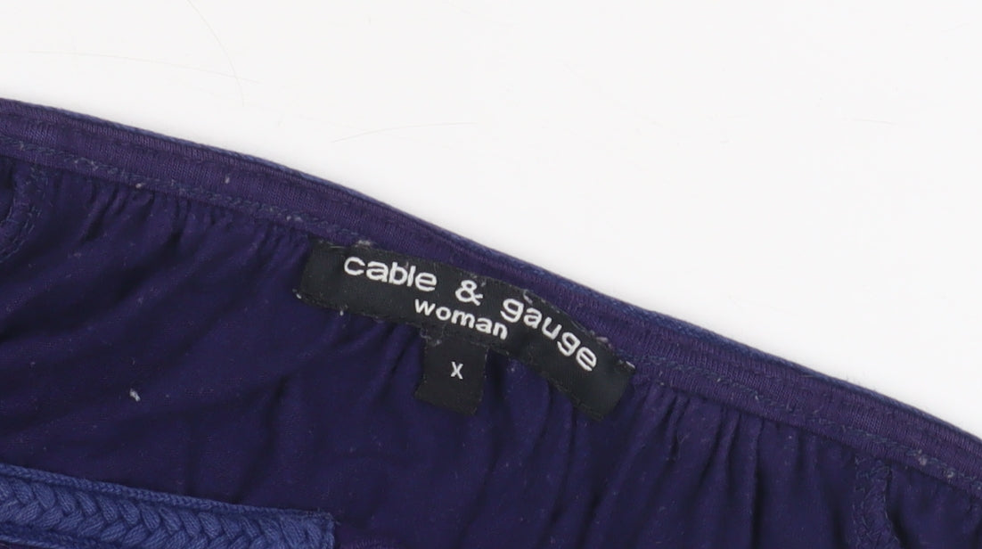 Womens UK Size S Cable & Gauge Blue Tunic Blouse