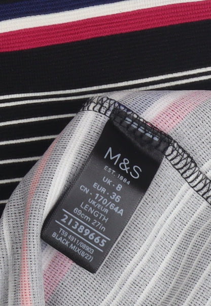 Marks and Spencer Women's Striped Skirt - Size 8