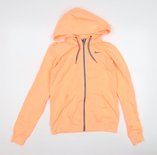 Nike Women's Orange Full Zip Hoodie, S, Lightweight, Casual