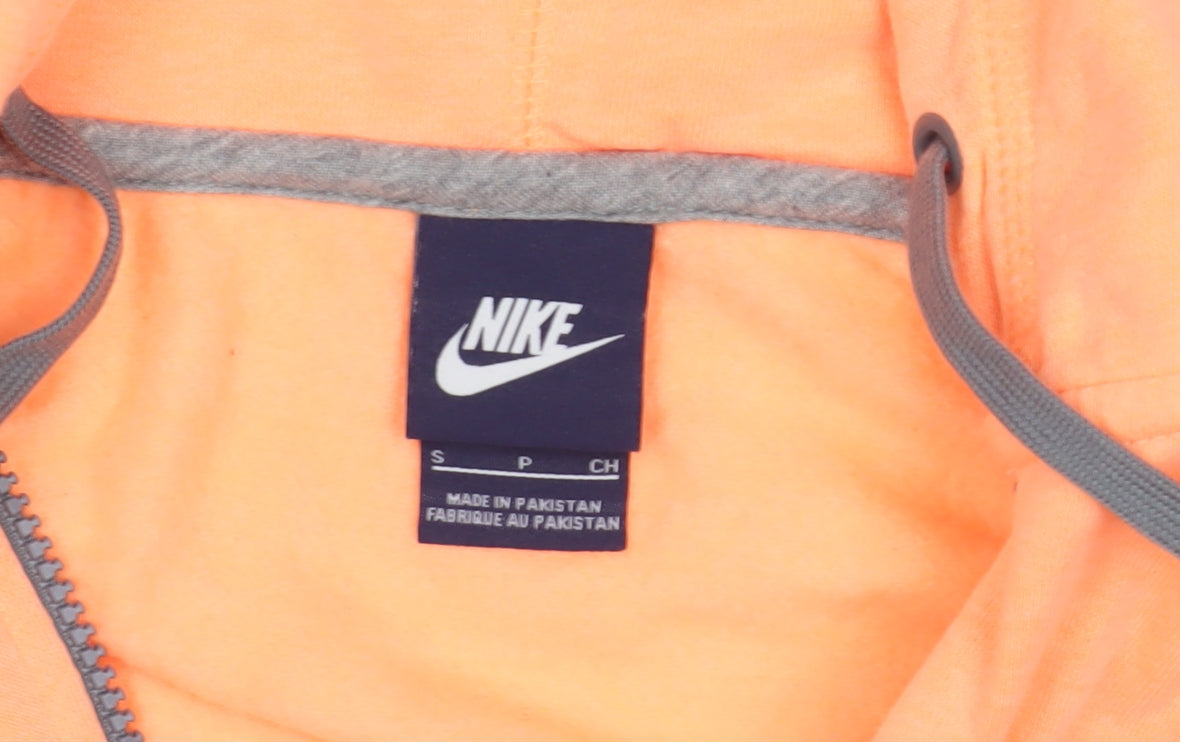 Nike Women's Orange Full Zip Hoodie, S, Lightweight, Casual