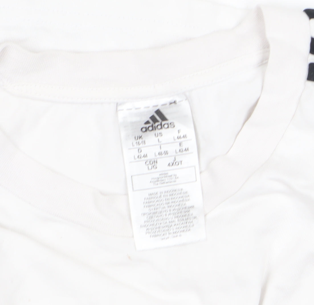 Adidas Unisex White Pullover Sweatshirt L