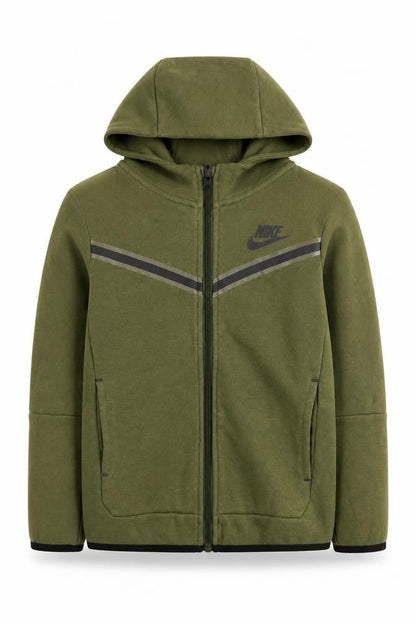 Front view of Nike boys’ green full zip hoodie, size 7, years