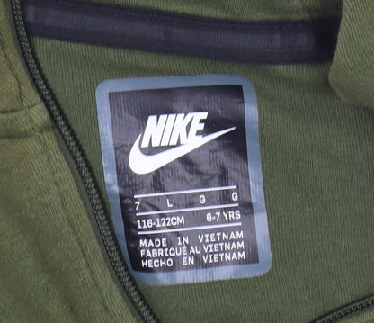 Nike Boys Green Full Zip Hoodie Size 7 Years