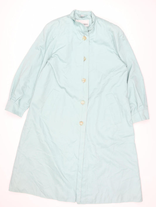 Four Seasons Women's Blue Trench Coat, Size 12