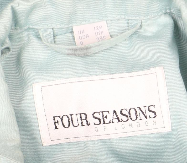 Four Seasons Women's Blue Trench Coat, Size 12