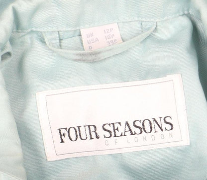 Four Seasons Women's Blue Trench Coat, Size 12
