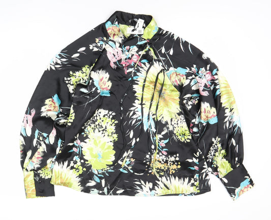 Zara Women's Floral Blouse Multicoloured Size 8