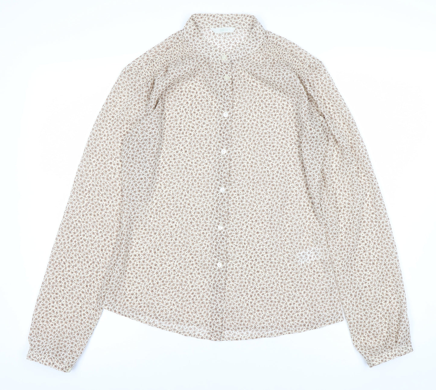Womens UK Size 10 Marks and Spencer Brown  Button-Up