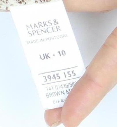Womens UK Size 10 Marks and Spencer Brown  Button-Up