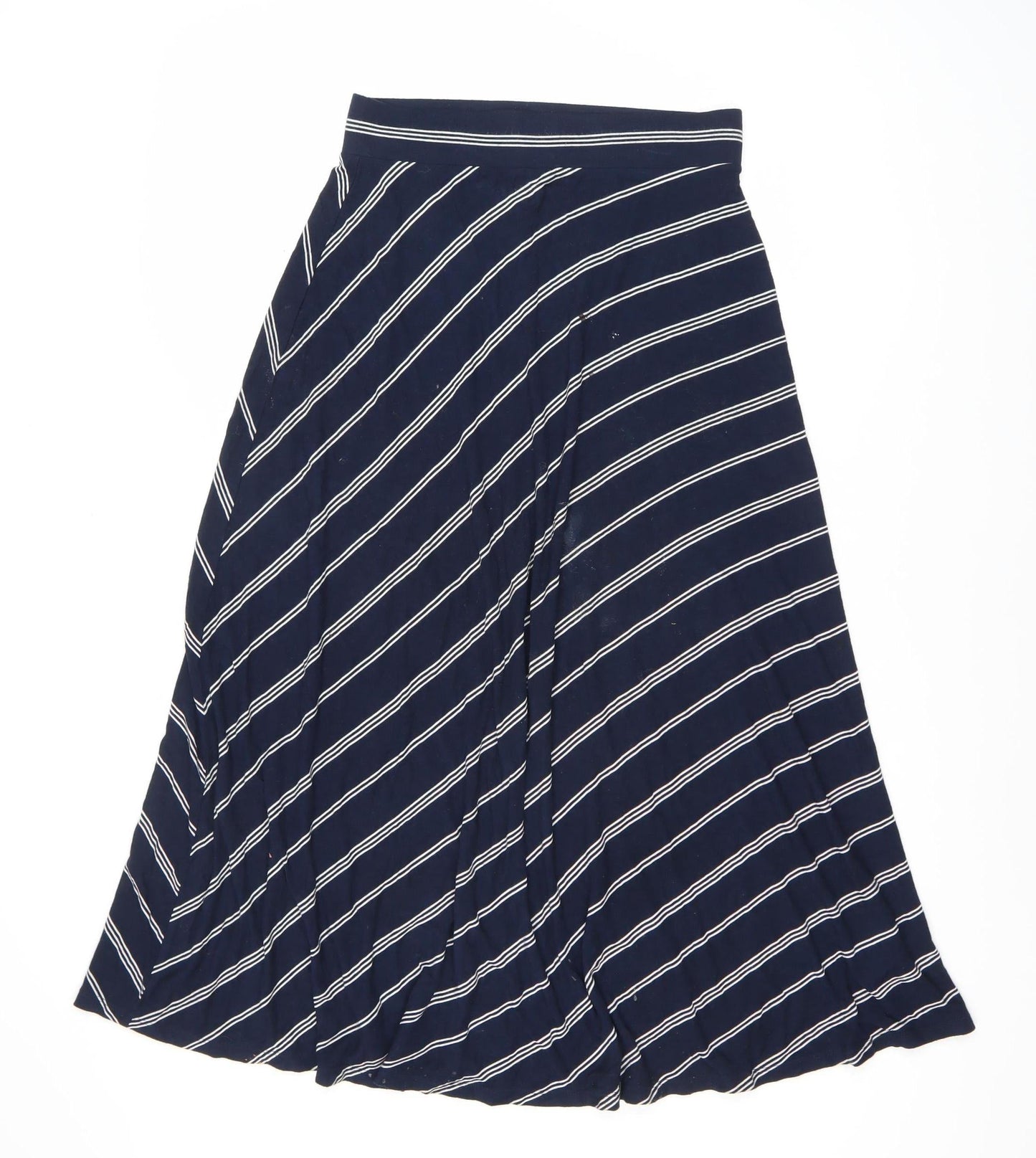 Marks and Spencer Women's Blue Striped Skirt, Size 18