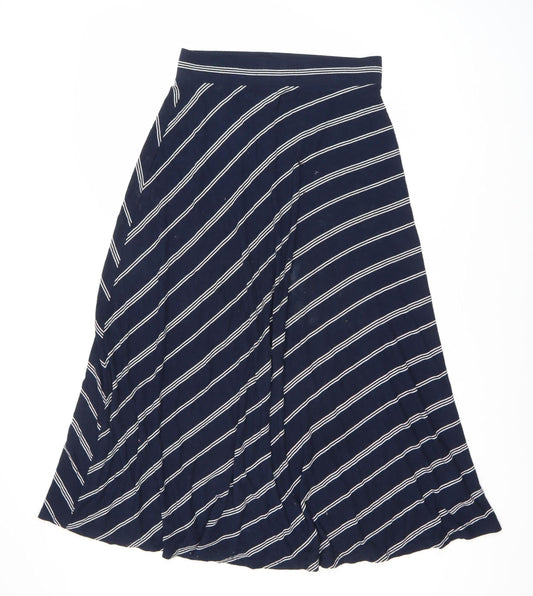 Marks and Spencer Women's Blue Striped Skirt, Size 18