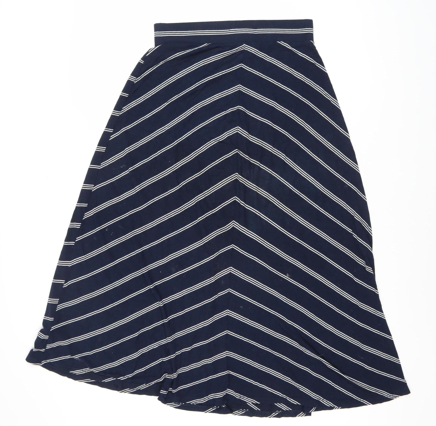 Marks and Spencer Women's Blue Striped Skirt, Size 18
