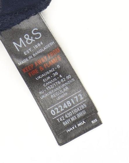 Marks and Spencer Women's Blue Striped Skirt, Size 18