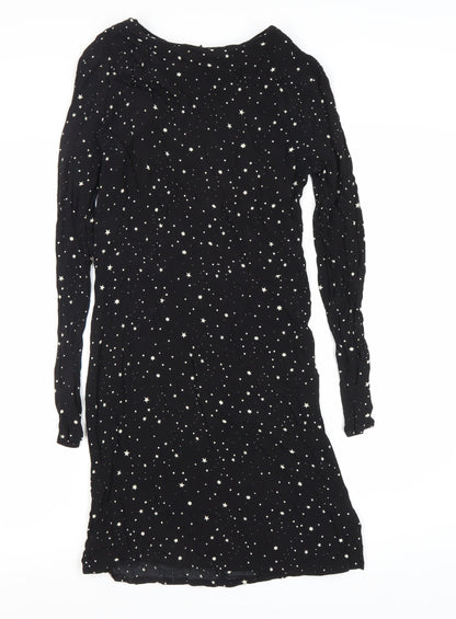 H&M Women's Black Star Pattern Dress, Size 10