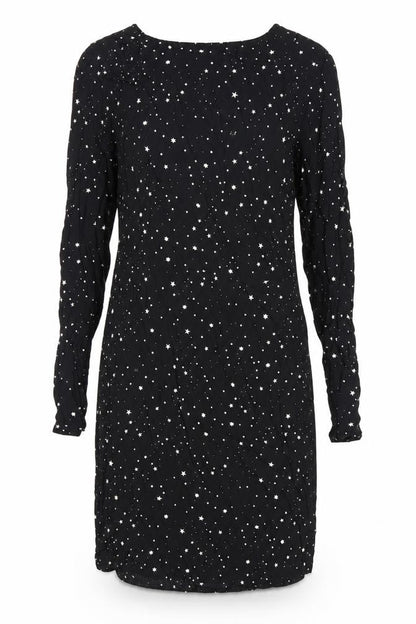 H&M Women's Black Star Pattern Dress, Size 10