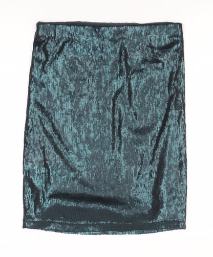 Oasis Women’s Green Sequin Pencil Skirt Size S