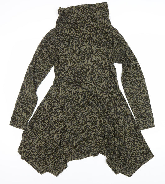 Masai Green Cowl Neck Trapeze Dress S