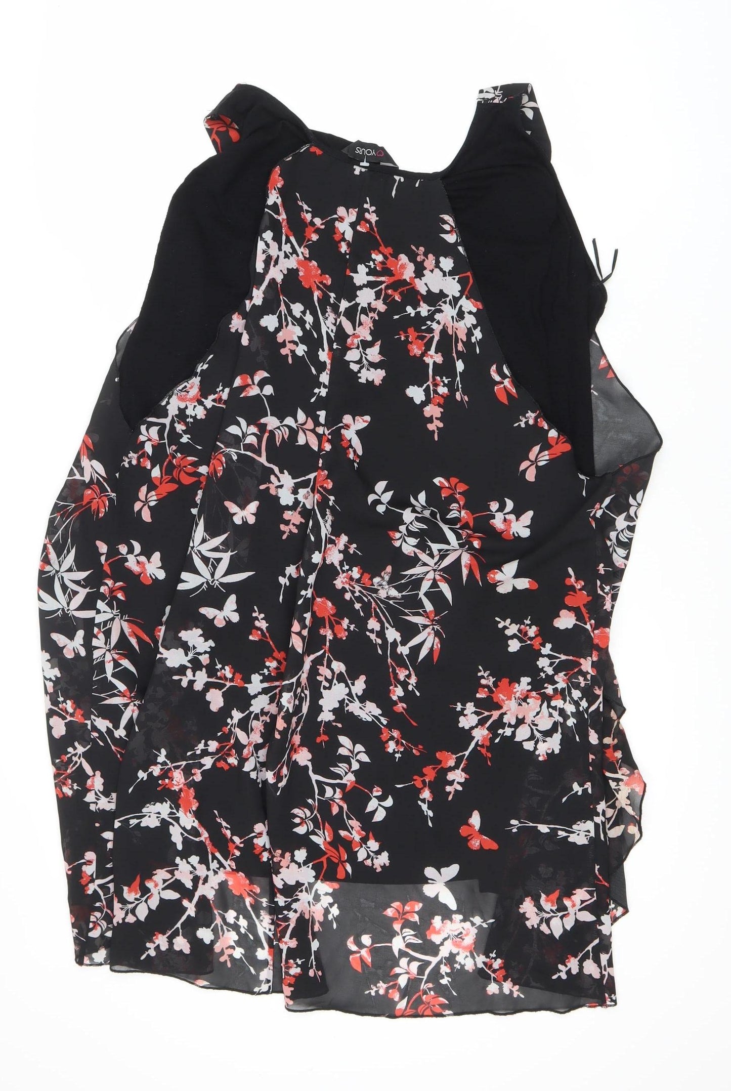 Womens UK Size 20 Yours Black Tunic Blouse