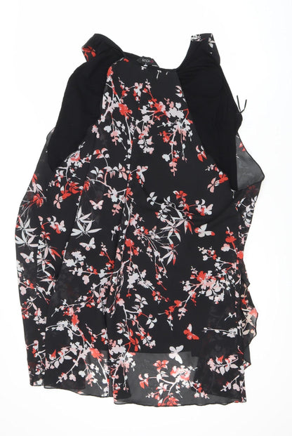Womens UK Size 20 Yours Black Tunic Blouse