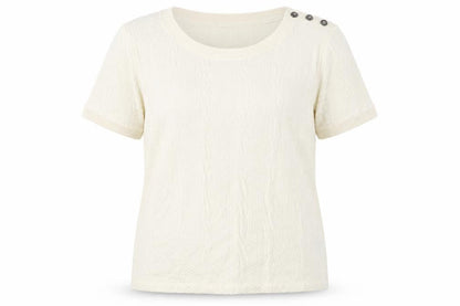 Womens UK Size L Lands' End Ivory Basic T-Shirt