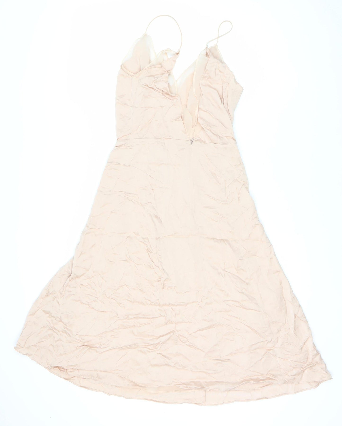 Reiss Women's Beige Dress Size 4 Sleeveless Zip