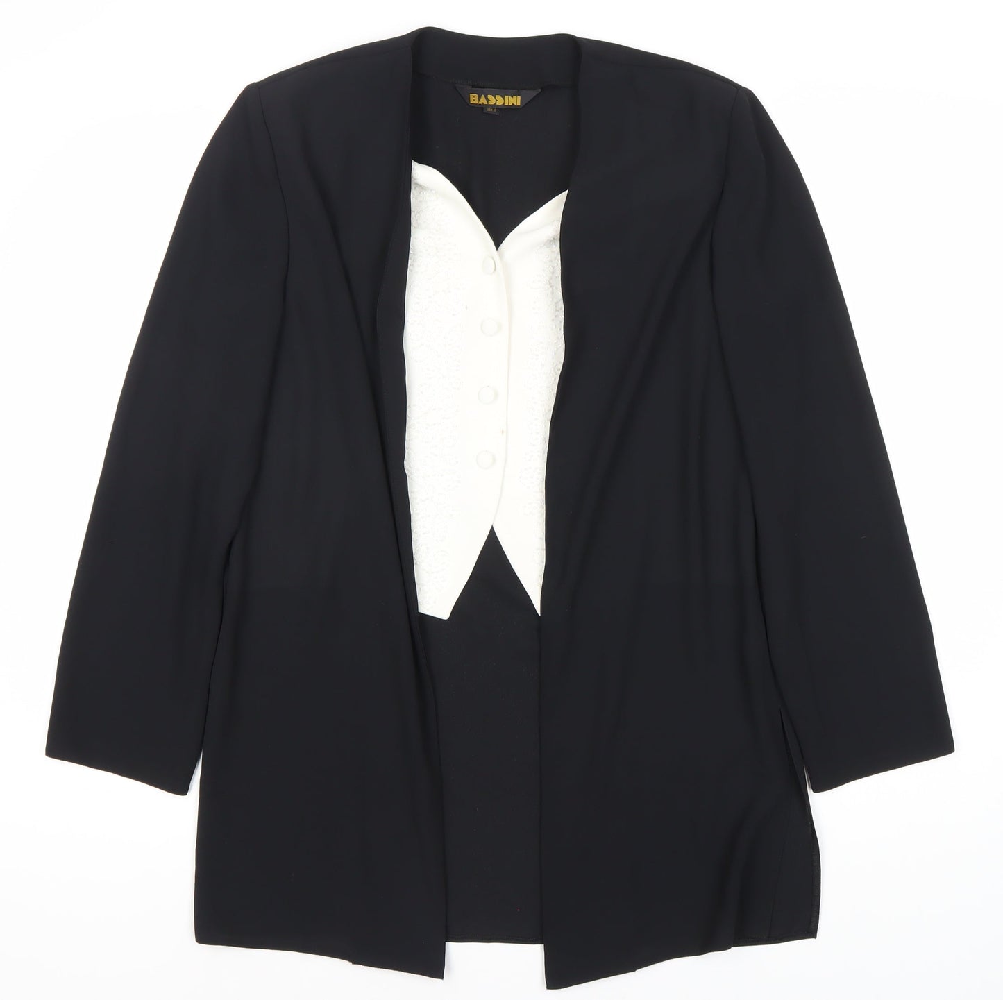 Bassin Women's Black Mid-Length Formal Jacket Size 12