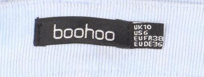 Boohoo Women's Blue Short Skirt, UK 10, Button Detail