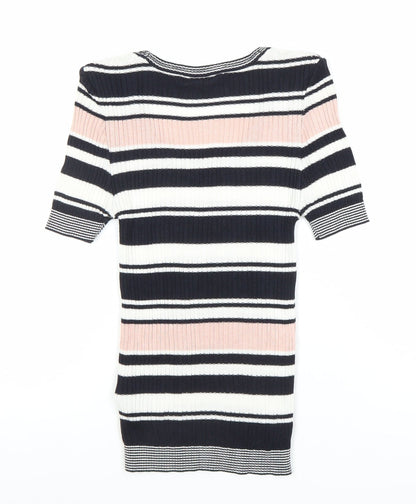 Joe Fresh Women's Multicoloured Stripe Scoop Neck Top