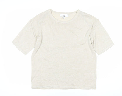Womens UK Size S Marks and Spencer Beige Jersey T-Shirt