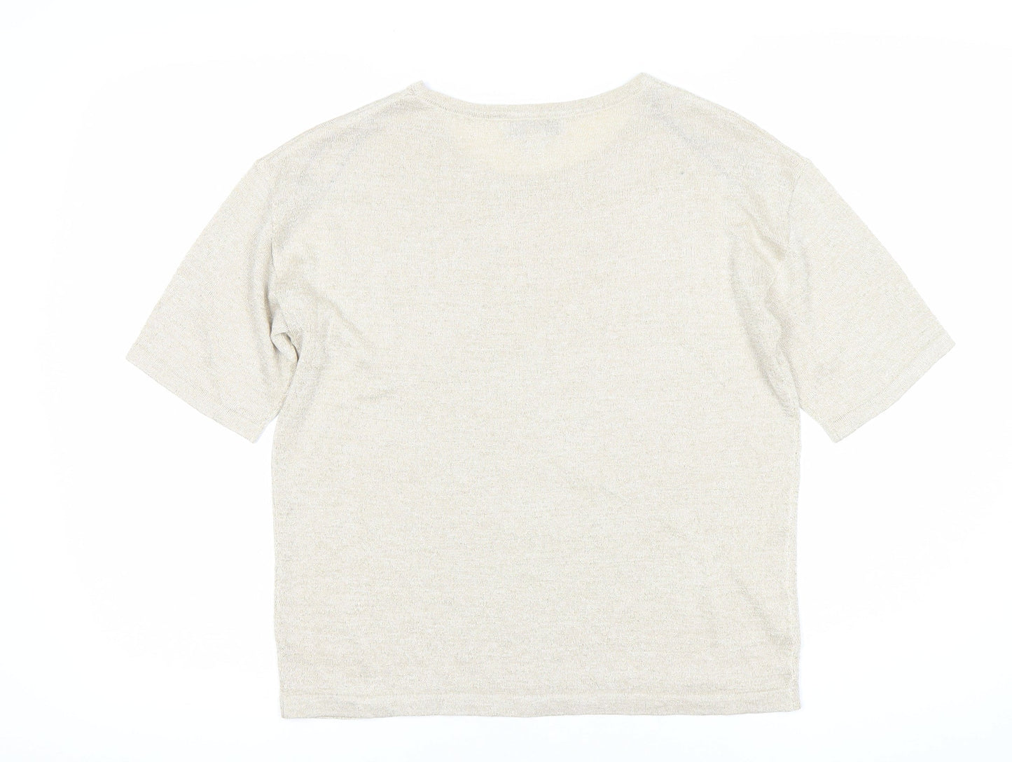 Womens UK Size S Marks and Spencer Beige Jersey T-Shirt