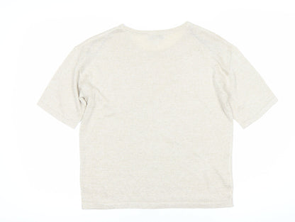 Womens UK Size S Marks and Spencer Beige Jersey T-Shirt