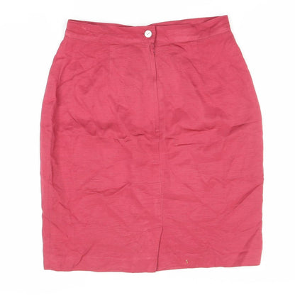 Monsoon Pink Silk Pencil Skirt Women Size 12
