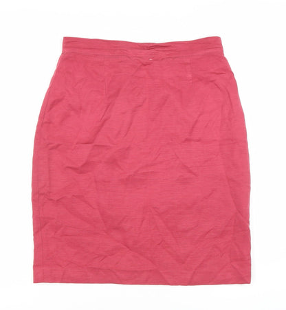 Monsoon Pink Silk Pencil Skirt Women Size 12