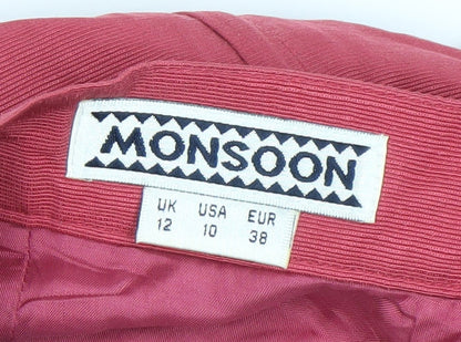 Monsoon Pink Silk Pencil Skirt Women Size 12