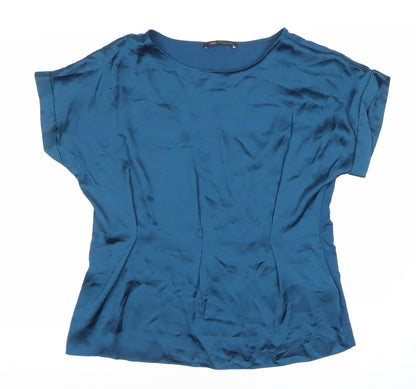 Womens UK Size 12 Marks and Spencer Blue Basic Blouse