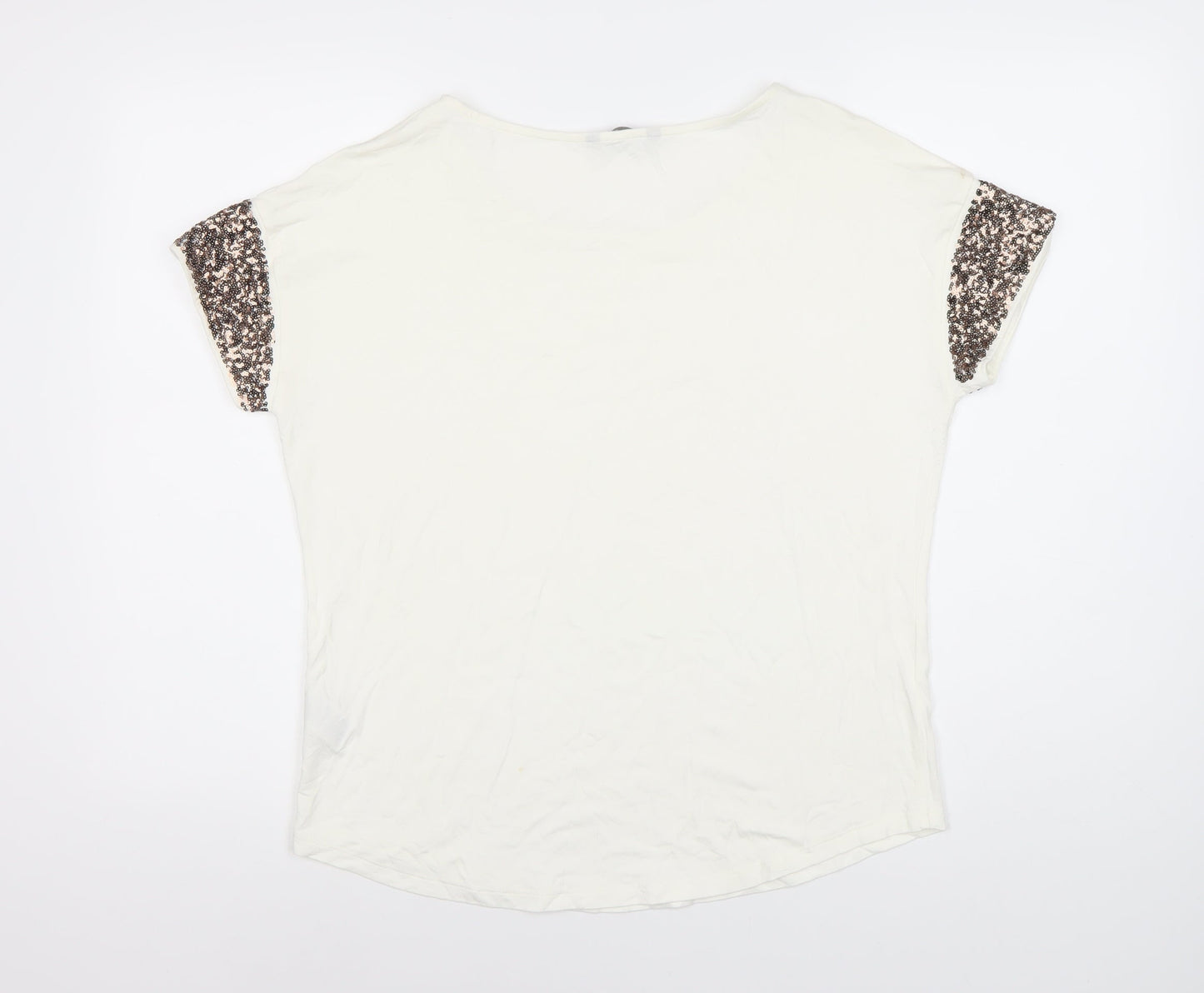 Womens UK Size 14 Marks and Spencer Ivory  T-Shirt