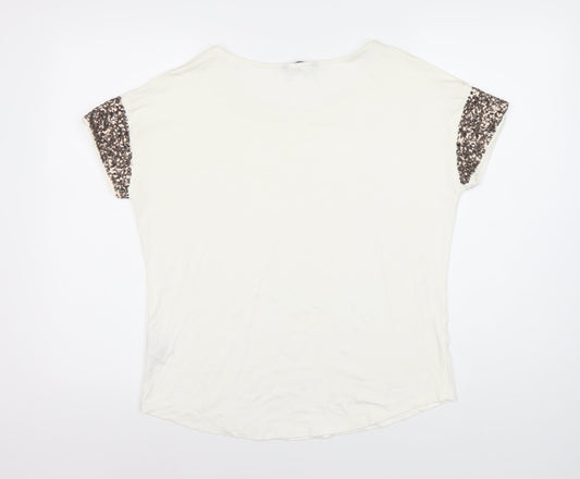 Womens UK Size 14 Marks and Spencer Ivory  T-Shirt