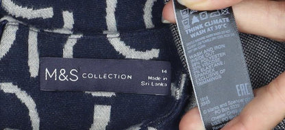 Womens UK Size 14 Marks and Spencer Blue Jersey Blouse