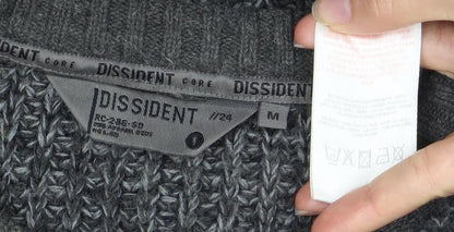 Dissident Men's Grey Chunky-Knit Pullover Jumper M