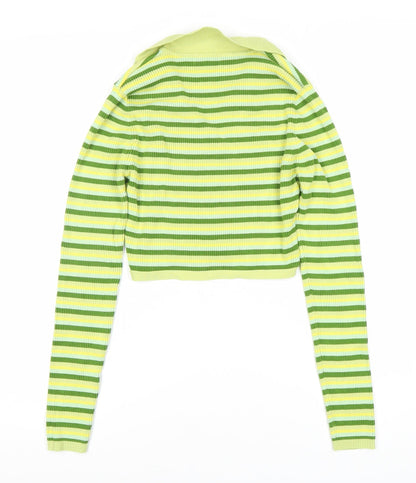 Womens UK Size 6 STR Green Cropped Blouse