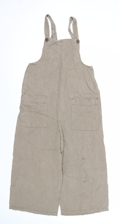 Pull & Bear Women's Brown Dungaree, Size 4, Casual Style